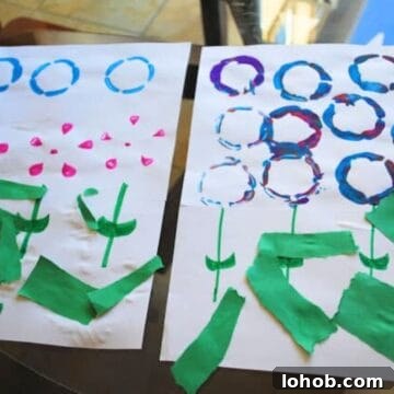 Bottle Print Flowers