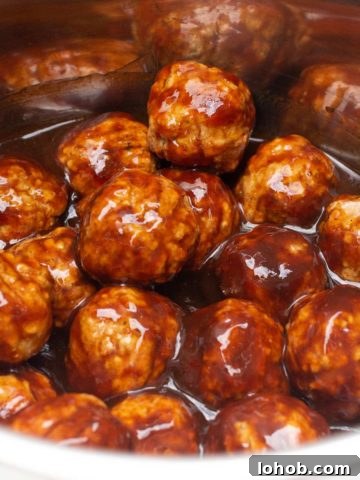 BBQ meatballs in an Instant Pot.