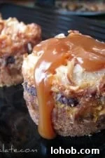 Pumpkin spice magic bar minis with caramel sauce on top.