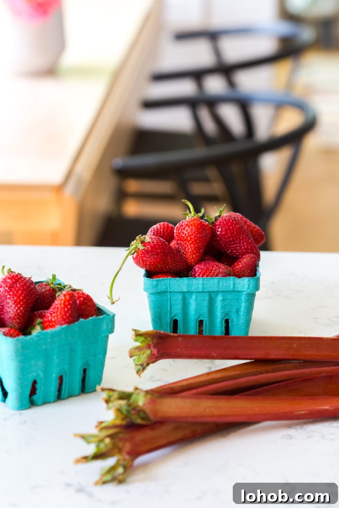 Strawberry Rhubarb Coffee Cake Recipe with Crumb Topping 7 Strawberries and Rhubarb