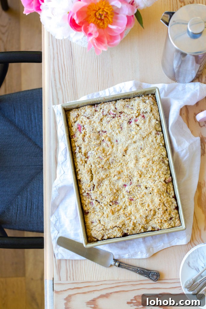 Strawberry Rhubarb Coffee Cake Recipe with Crumb Topping 15 Strawberry Rhubarb Coffee Cake cooling