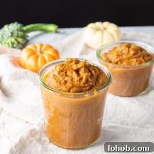 Pumpkin butter in two jars