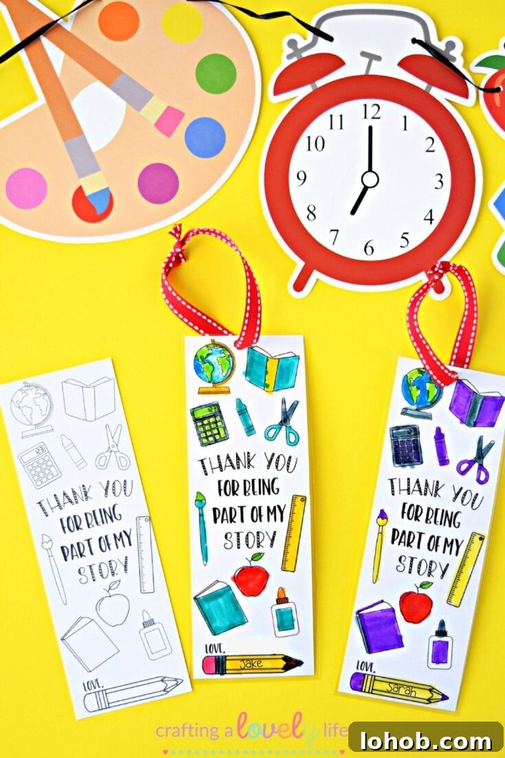Printable teacher appreciation bookmark.