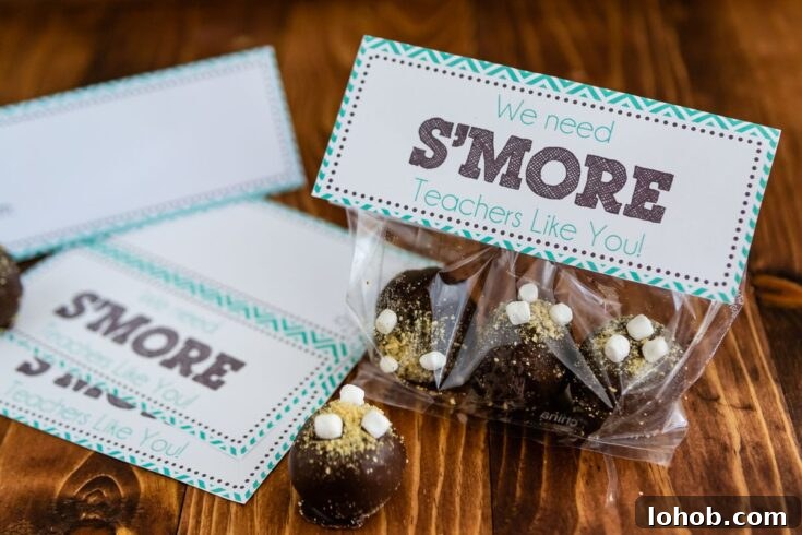 S'more Oreo truffles gift toppers.