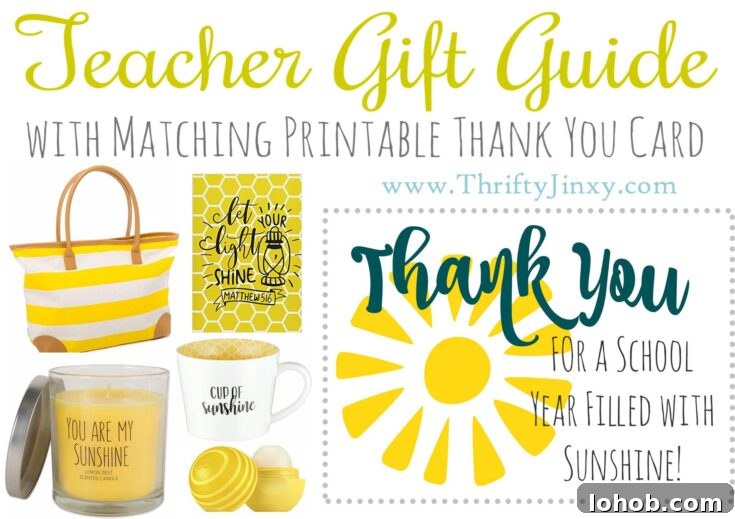 Sunshine themed teacher gift tags.