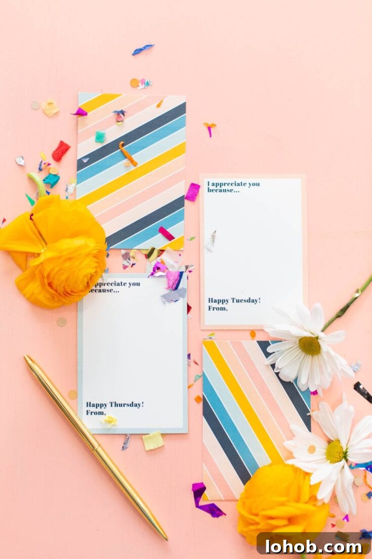 Printable cards for Teacher Appreciation Week.