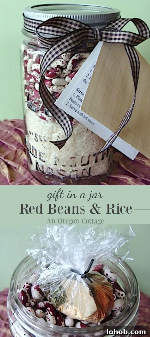 Red Beans and Rice jar gift pin image