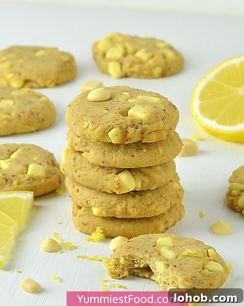 Lemon White Chocolate Cookie Recipe — Zesty Citrus Cookies 4 Lemon White Chocolate Cookies
