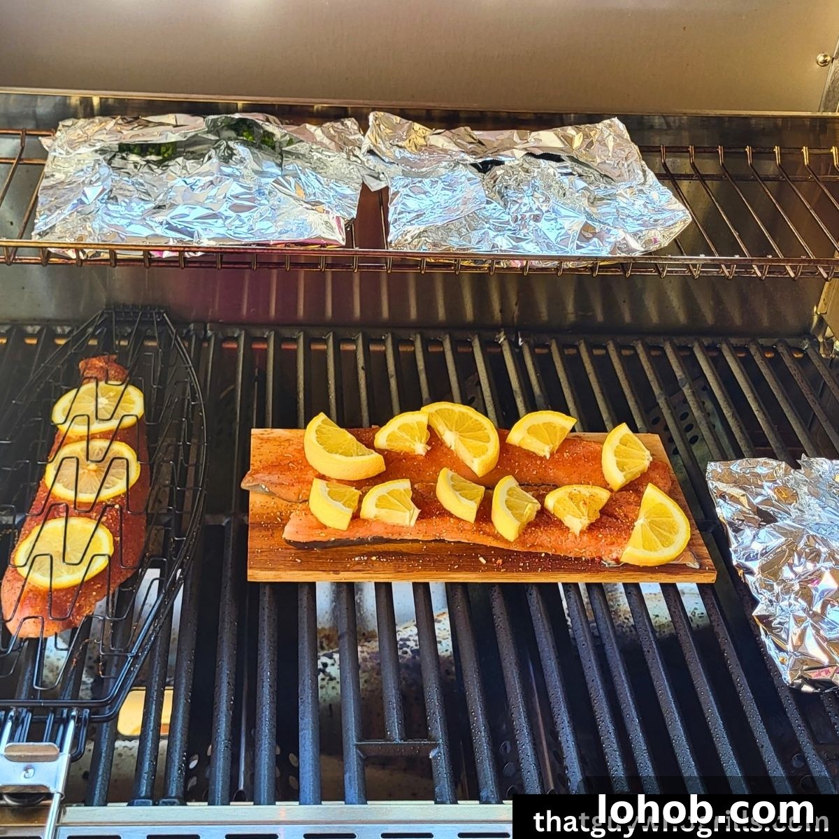Grilled Salmon in Foil Packets with Lemon and Herbs 6 Grilled Salmon On A Cedar Plank Cooking with Salmon in foil, slamon in fish basket, and cheesy asparagus