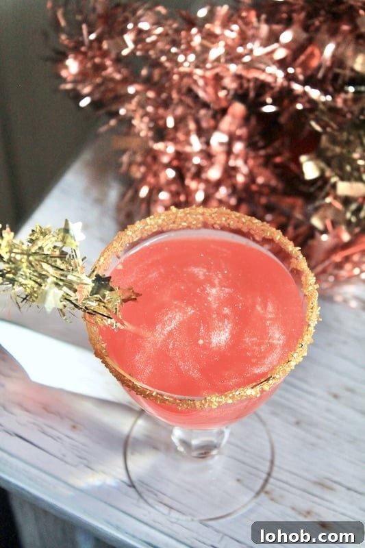easy pink champagne party cocktail with vodka