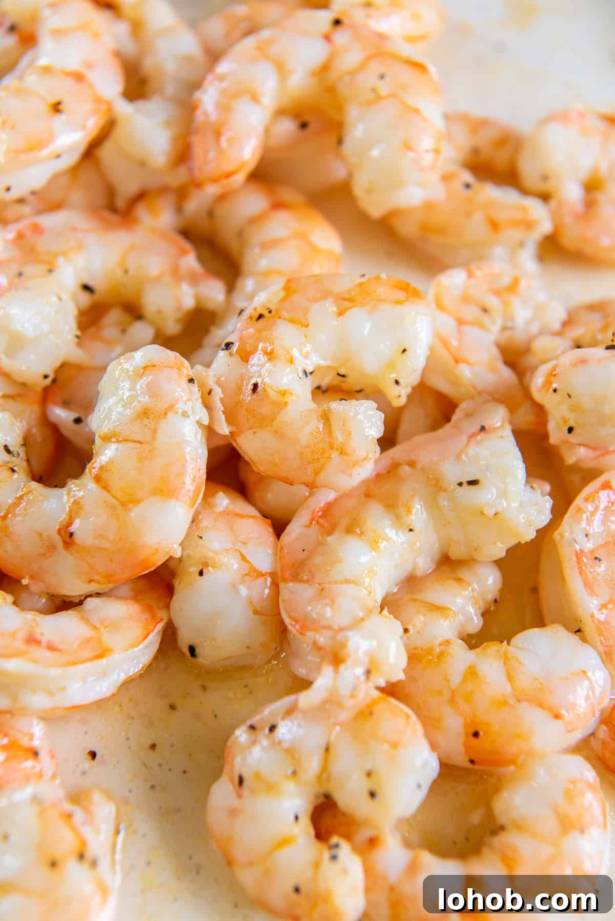 Grilled Shrimp Caesar Salad with Crispy Parmesan Croutons 5 Roasted shrimp on a baking sheet.
