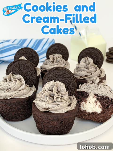 Cookies and Cream Stuffed Layer Cake Recipe 2 cookies and cream filled cakes, no bake cookies and cream cupcakes, drakes yankee doodles, easy no bake cookies and cream cupcakes, best easy cookies and cream oreo frosting recipe