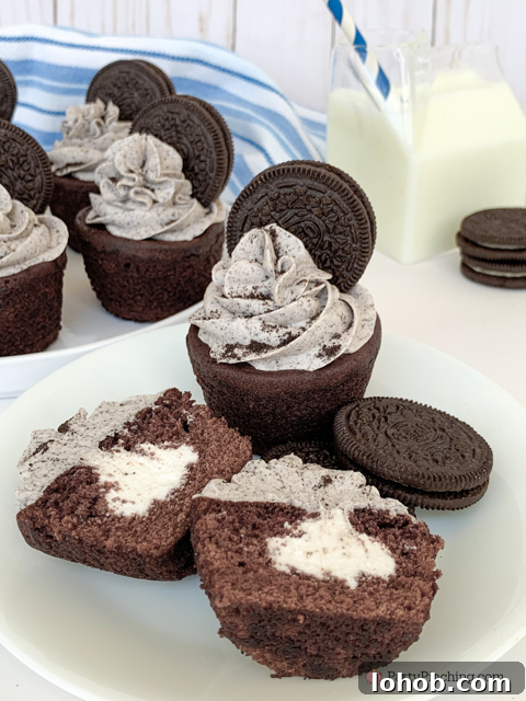Cookies and Cream Stuffed Layer Cake Recipe 11 tray of no-bake cookies and cream cupcakes