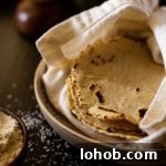Homemade Corn Tortillas with 3 Simple Ingredients 11 A close up shot of our 3 ingredient corn tortilla in clean linen.