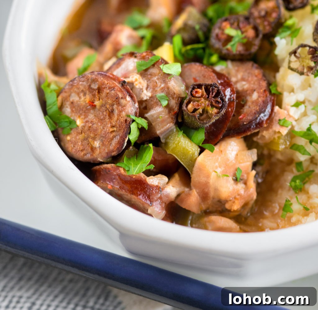 Smart Pantry and Freezer Stocking Guide for Busy Homes 17 Instant Pot Chicken and Sausage Gumbo (Whole30) recipe by Smart in The Kitchen