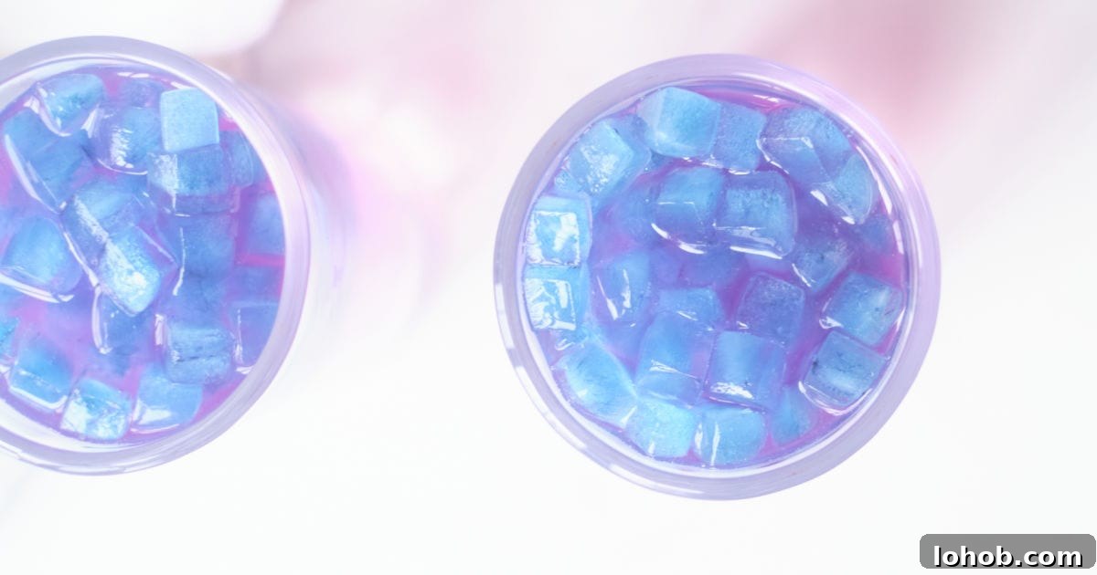 blue mini color changing ice cubes.