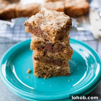 Milk Chocolate Walnut Blondies from thelittlekitchen.net