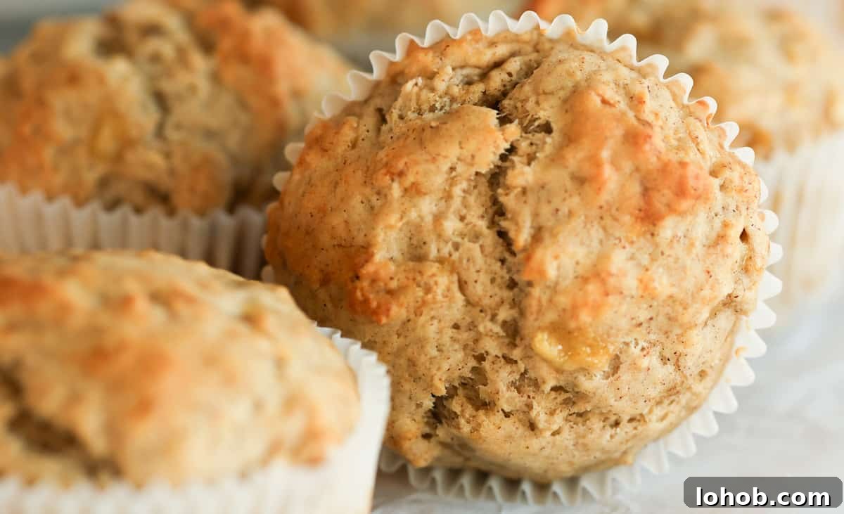 A close up of a banana bread muffin.