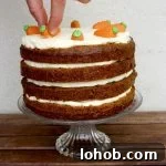 Super Moist Carrot Cake with Vanilla Cream Cheese Frosting - Decorating the Cake