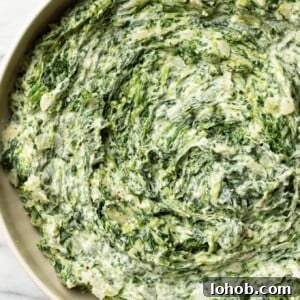 a bowl of creamed spinach
