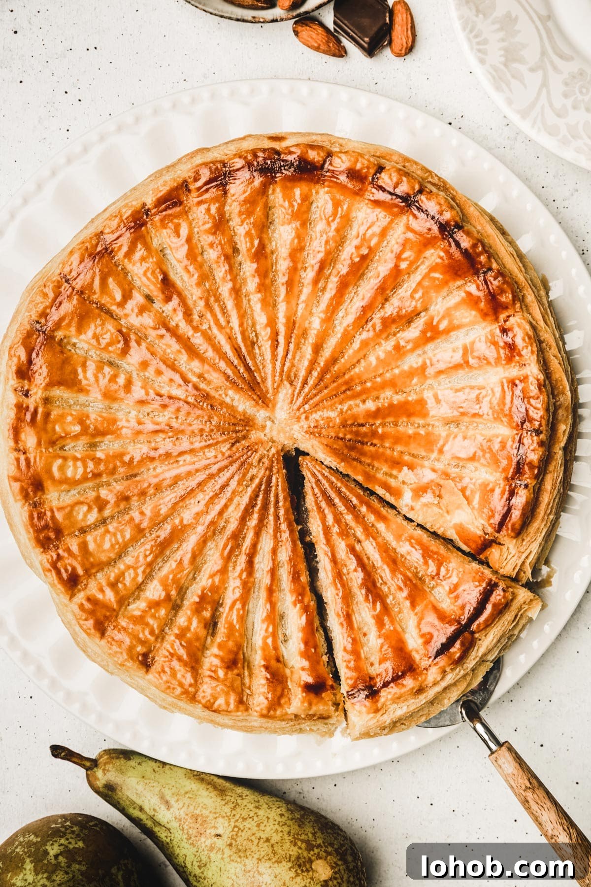 Chocolate pear galette des rois recipe