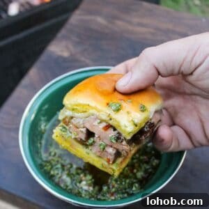 Chimichurri steak sliders.