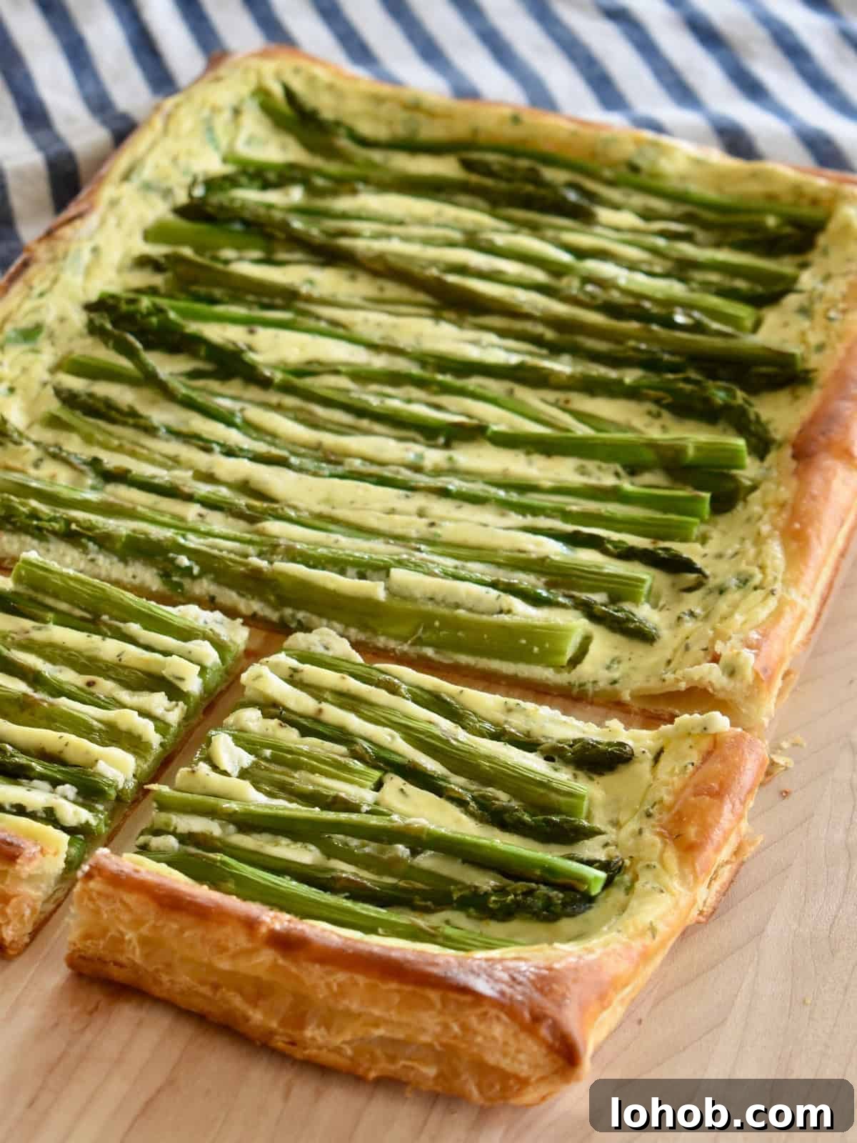 Puff Pastry Asparagus Tart with Ricotta cheese.