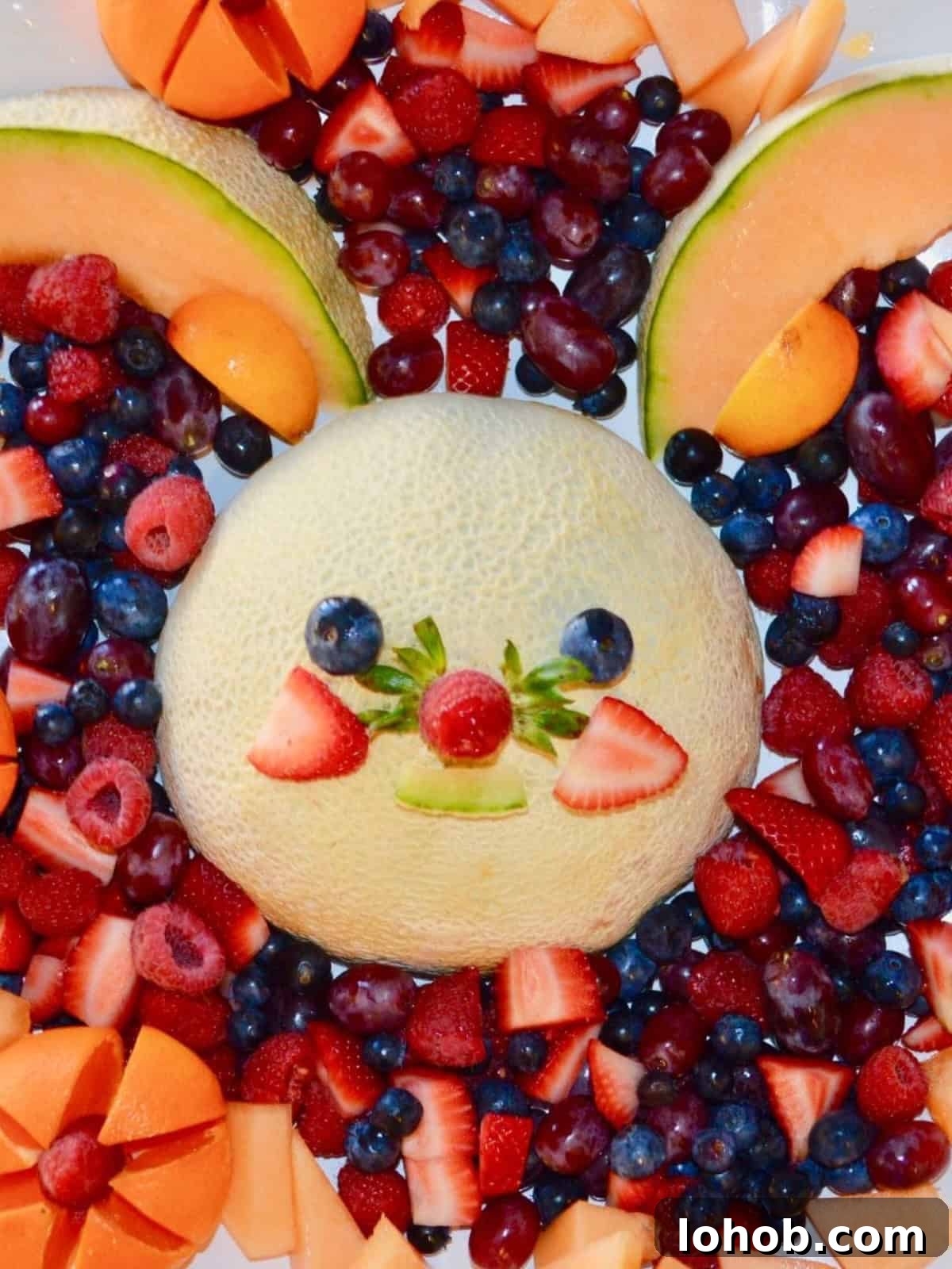 Bunny Fruit Platter for Easter.