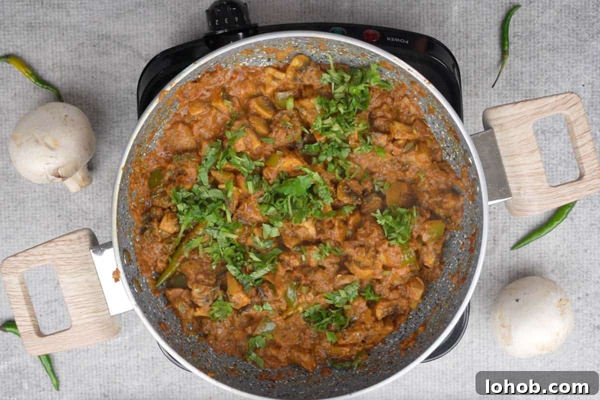 Ready mushroom masala.