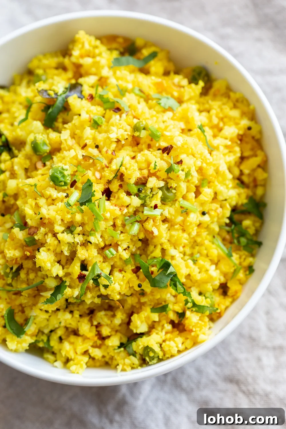 Golden Turmeric Cauliflower Rice with Garlic & Herbs 2 Lemony Turmeric Cauliflower Rice