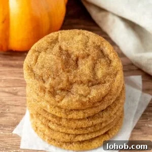 Stack of pumpkin spice cookies