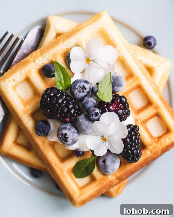 Lightened-Up Belgian Waffles: Fluffy Recipe with Less Fat 4 healthier Belgian waffles
