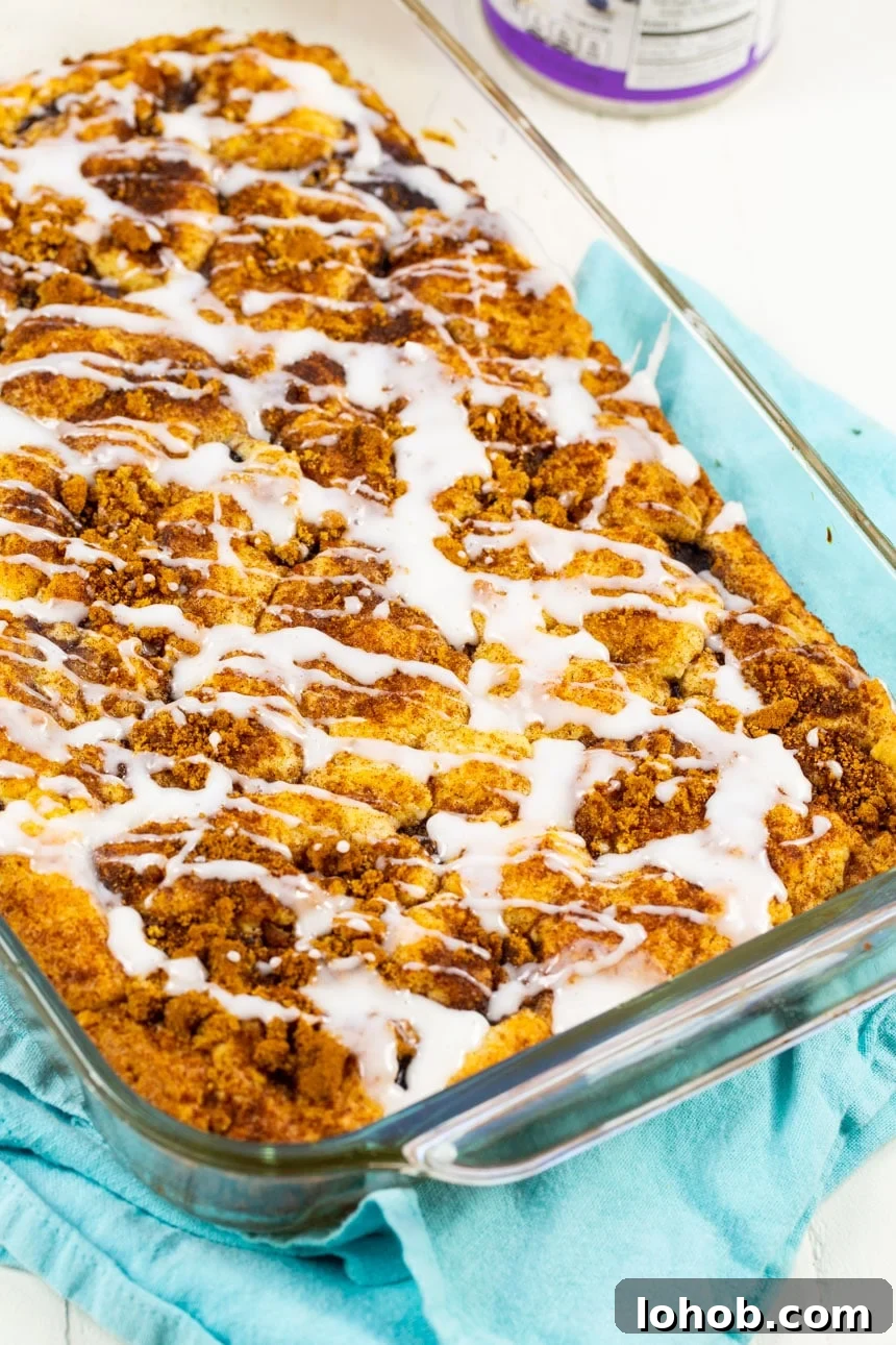 Blueberry Coffee Cake in a 9x13-inch pan.