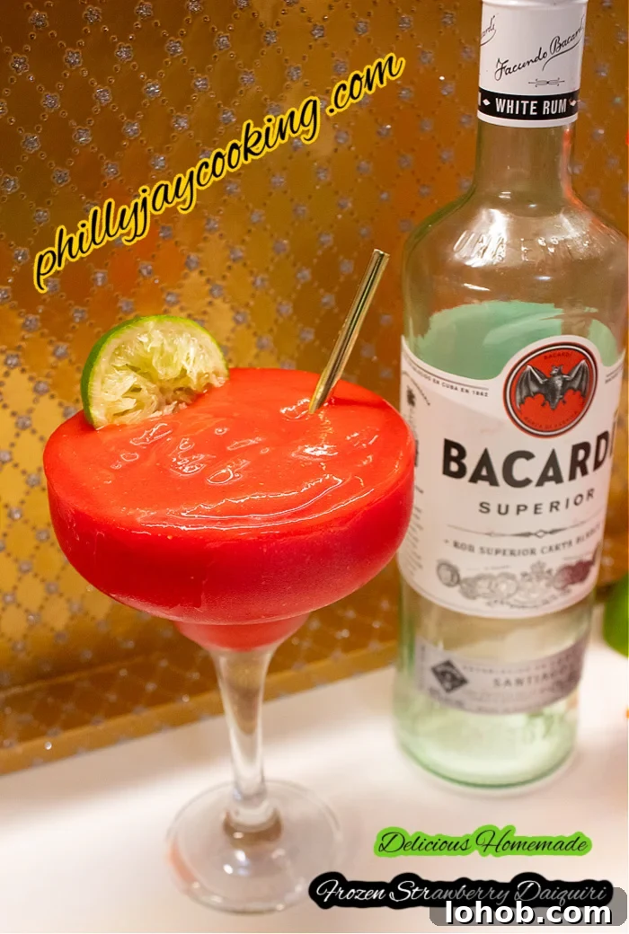 Sparkling Frozen Strawberry Daiquiri Recipe for Parties 3 Frozen strawberry daiquiri recipe