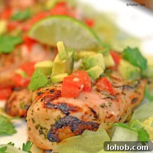 Grilled Chicken with Fresh Avocado Salsa Recipe 6 Some grilled chicken with avocado salsa.