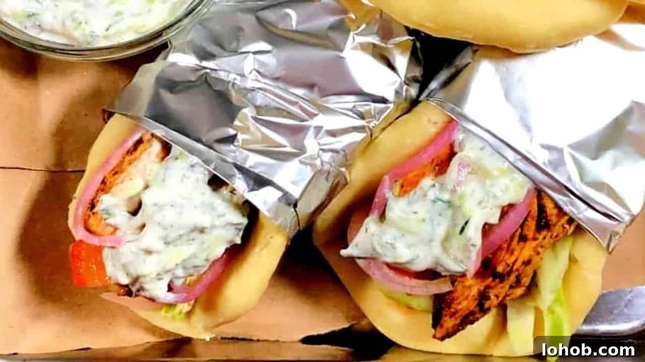 Greek Chicken Pita Wraps