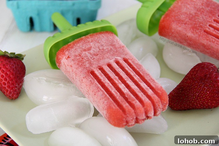 Strawberry Daiquiri Popsicle Recipe: Refreshing Frozen Cocktails 3 Strawberry Daiquiri Popsicles