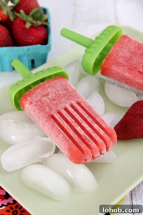 Strawberry Daiquiri Popsicle Recipe: Refreshing Frozen Cocktails 4 Strawberry Daiquiri Popsicles
