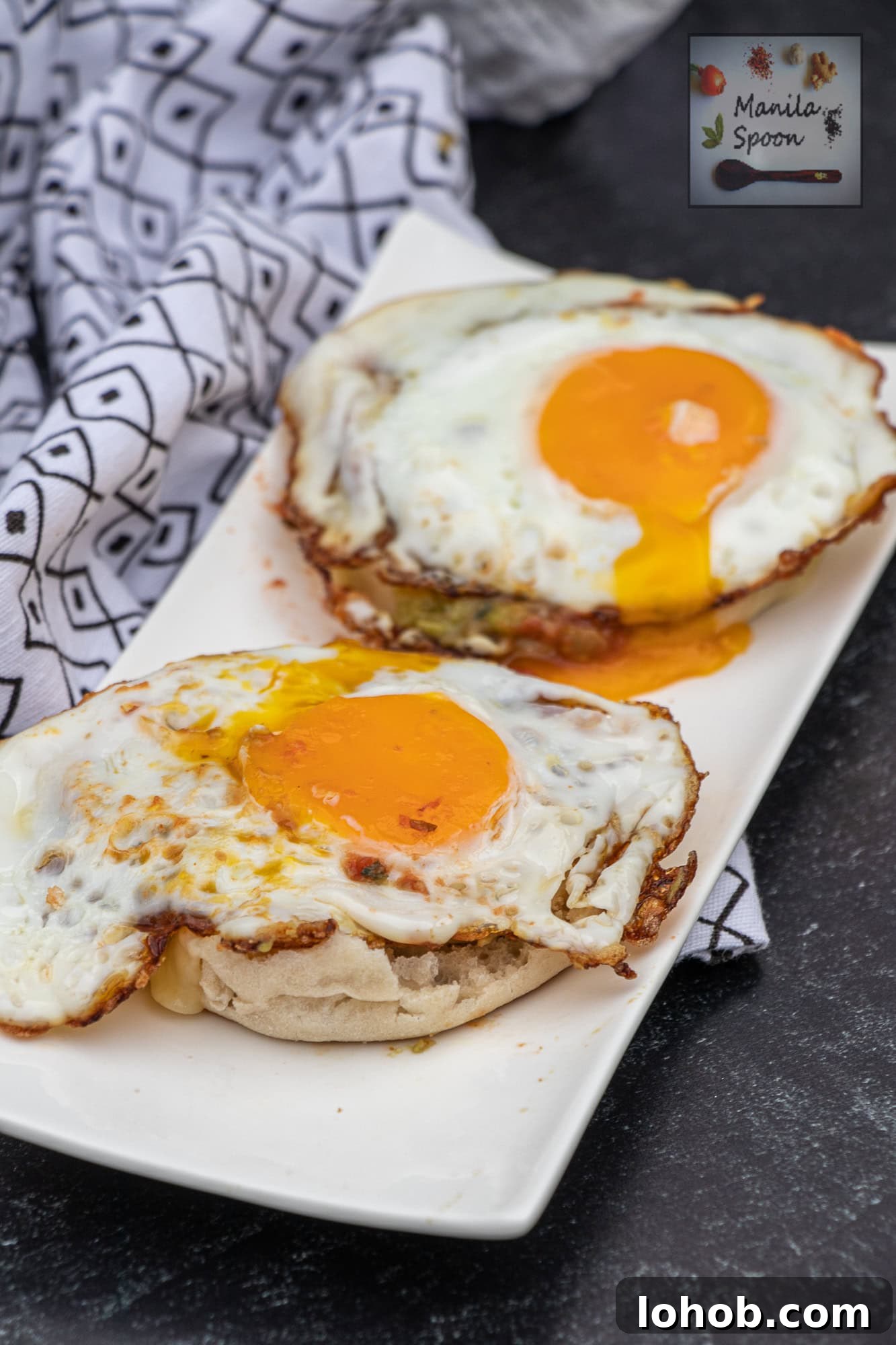 Guacamole, Salsa & Egg Breakfast Sandwich Recipe 6 Close up of guacamole and salsa sandwich