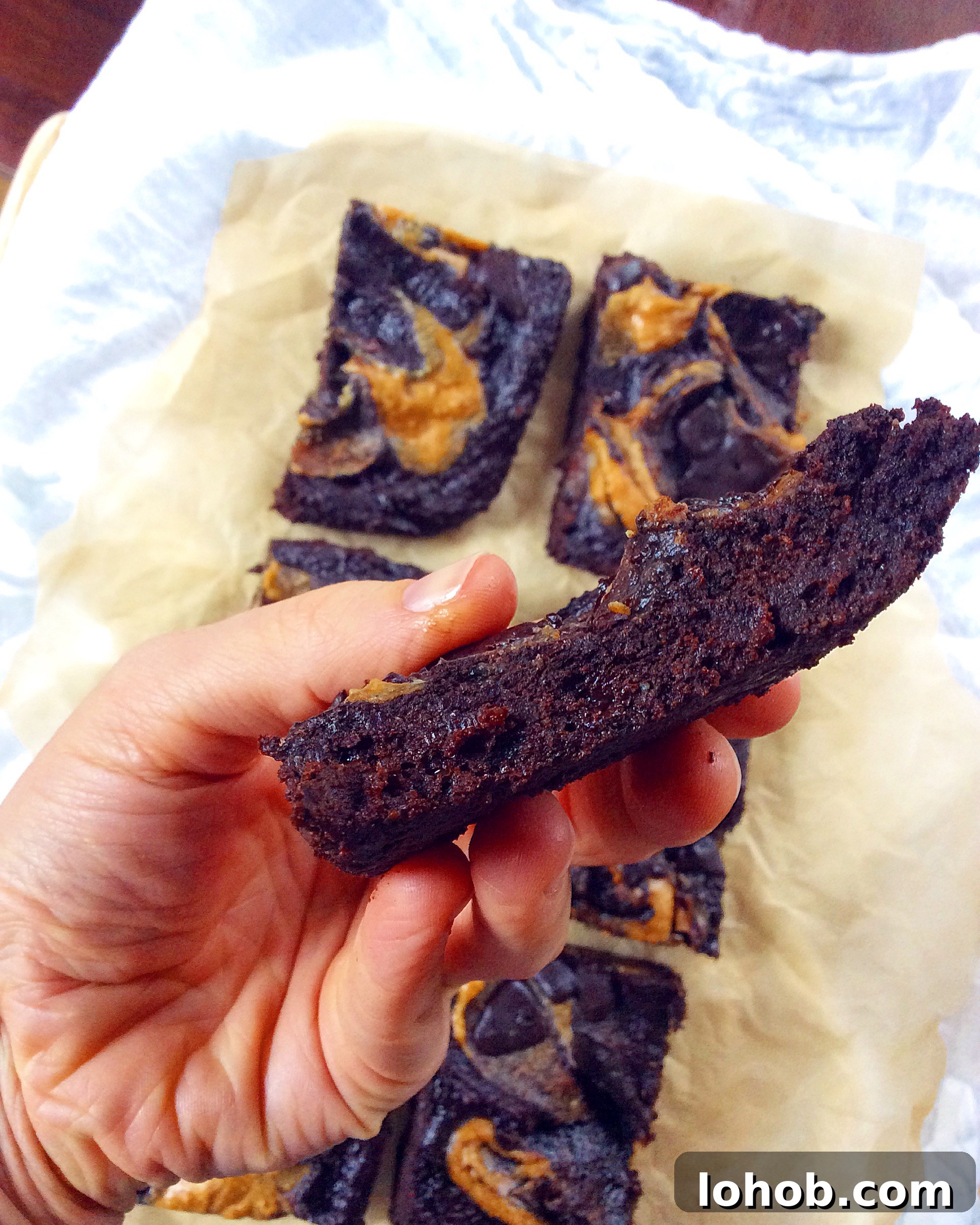 Peanut Butter Swirl Avocado Brownies