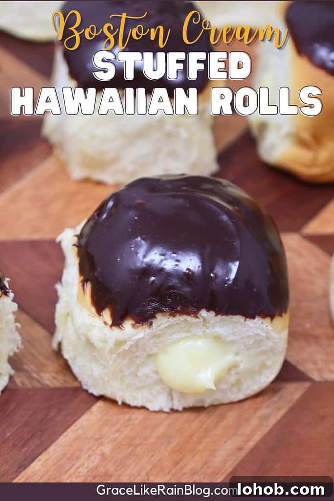 Boston Cream Stuffed Hawaiian Rolls