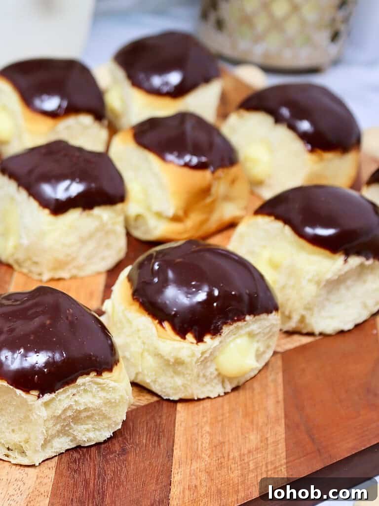 boston cream stuffed into hawaiian rolls