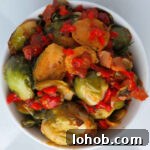 Sous-Vide Brussels Sprouts with Roasted Red Peppers 2 Red Pepper Brussels Sprouts using Sous Vide