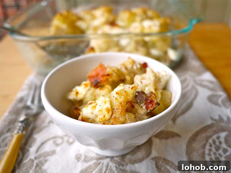 Cauliflower and Bacon Au Gratin Recipe — Paleo & Gluten-Free 2 Cauliflower and Bacon Au Gratin (paleo, GF)| Perchance to Cook, www.perchancetocook.com