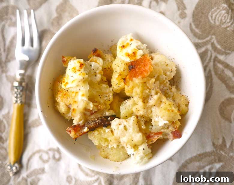 Cauliflower and Bacon Au Gratin Recipe — Paleo & Gluten-Free 6 Cauliflower and Bacon Au Gratin (paleo, GF)| Perchance to Cook, www.perchancetocook.com