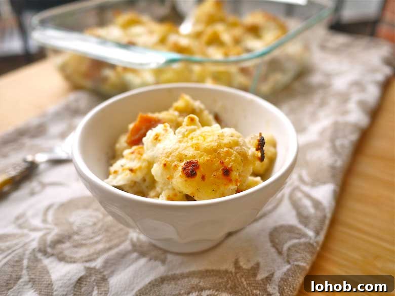 Cauliflower and Bacon Au Gratin Recipe — Paleo & Gluten-Free 7 Cauliflower and Bacon Au Gratin (paleo, GF)| Perchance to Cook, www.perchancetocook.com