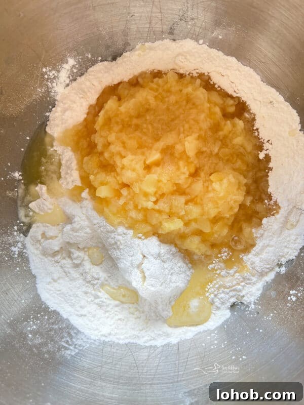 Two-Ingredient Pineapple Angel Food Cake Recipe 6 Mixing batter