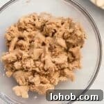 streusel topping mixed in a glass bowl.