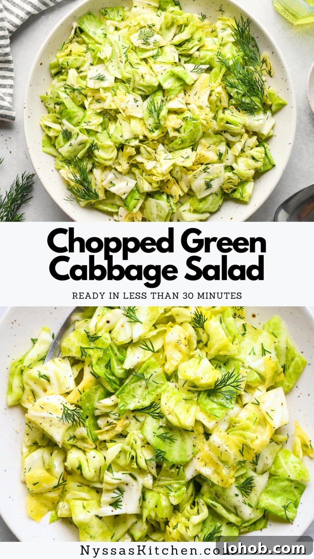 Pinterest pin for Chopped Green Cabbage Salad