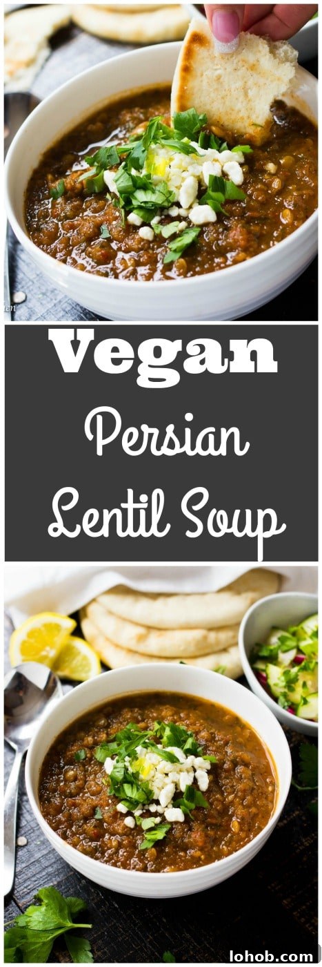 A healthy and filling vegan lentil soup booming with Middle Eastern spices and flavors. A great soup for those days when we all need a bit of soul warming.